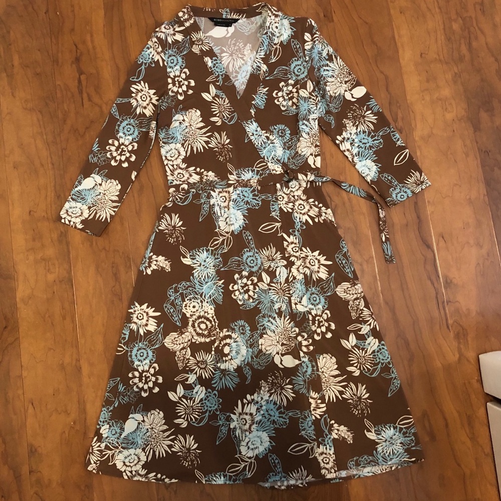 Brown floral dress